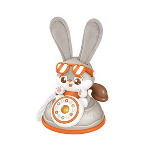 Educación temprana Iluminación Conejo Teléfono Máquina de aprendizaje Grabación de juguete Aprender a hablar Máquina telefónica con luces Música - Product Image 1