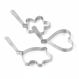 Forma assortita in acciaio inossidabile uovo e Pancake stampo eco-friendly stile cartone animato uovo bracconiere e scatola di cottura da 96 - Product Image 2