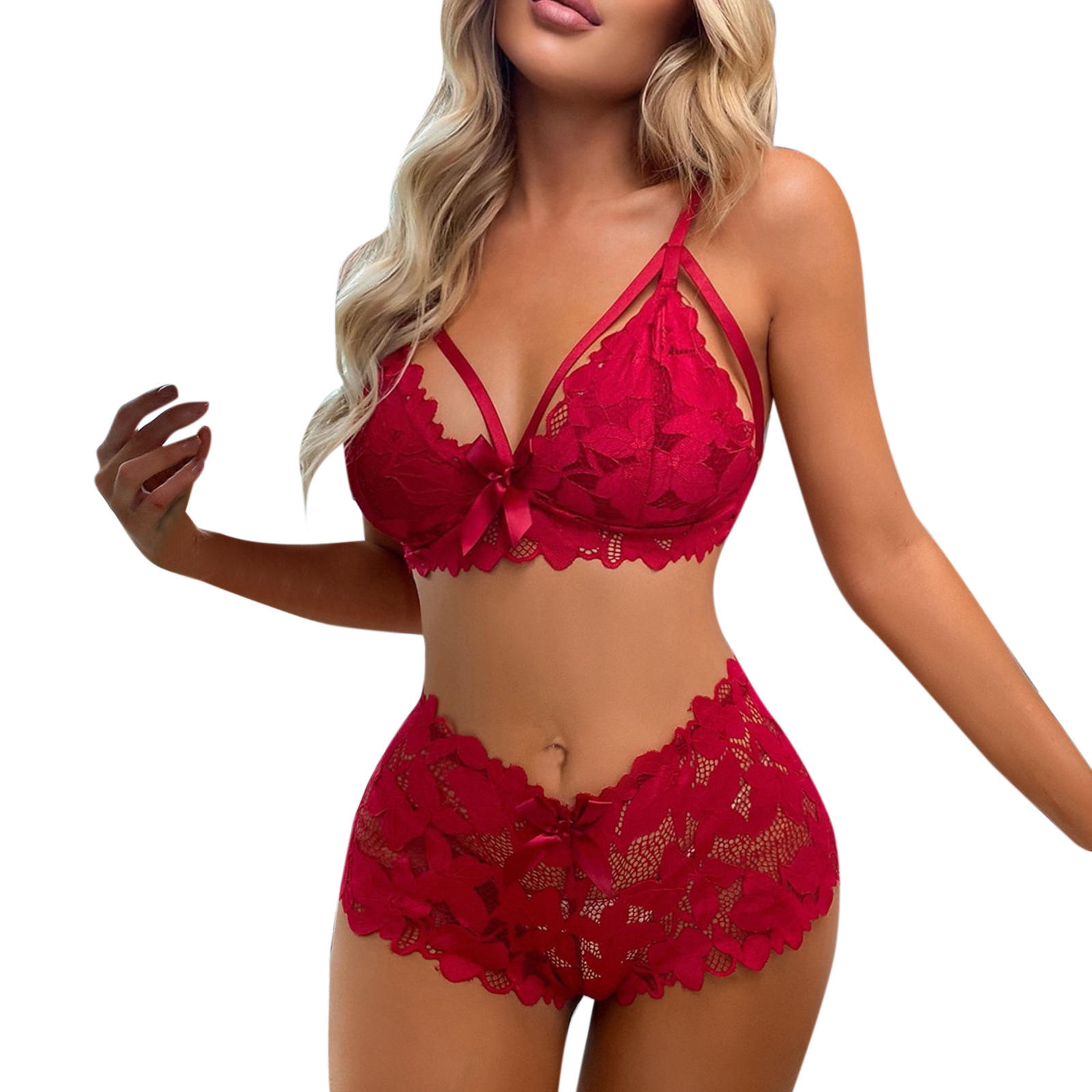 Factory Price Wholesale Bulk Valentines Day Bra & Brief Sets Vendor Nighty Sexy 2 Piece Lace Women Bra Panties Lingerie Set