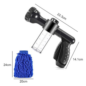 Foam Water Gun <b>Set</b> Adjustable <b>Spray</b> Car Wash Cleaning Tool Kit Plastic Black - Product Image 2