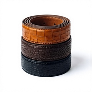 Cinturones de Cuero Genuino para Hombre, Personalizados OEM, Paquete de 3, Clásicos en Negro, Marrón y Bronceado, Texturizados, para Vestir o Jeans, Correa de Cuero Vacuno - Product Image 4