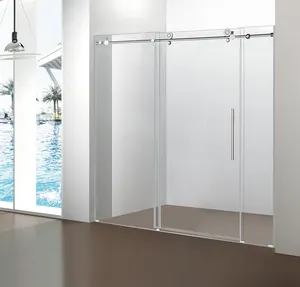 新设计浴室镀铬淋浴房滑动门8毫米10毫米钢化玻璃无框淋浴门