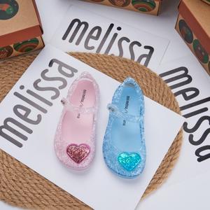 <span class=keywords><strong>Sandales</strong></span> d'été HZBC pour filles, modèle Princesse <span class=keywords><strong>Melissa</strong></span>, avec cristaux, style Elsa, en gelée, pour la plage, fermeture Velcro, semelle extérieure en PVC, pour enfants - Product Image 2