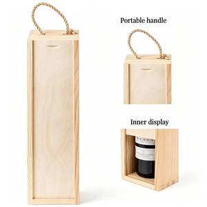 Caja de madera de pino para vino con grabado personalizado de LOGO, caja de almacenamiento de vino, regalo para amantes del vino - Product Image 4