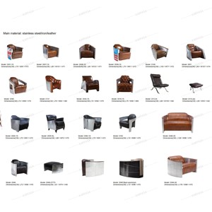<span class=keywords><strong>Fauteuil</strong></span> de salon en cuir véritable brun vintage fait à la main avec accoudoirs en acier inoxydable doré pour salon chambre <span class=keywords><strong>club</strong></span> hôtel maison OEM - Product Image 6