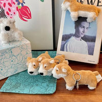 Porte-clés en peluche chien Corgi, mini pendentif chiot doux et moelleux pour sac à dos