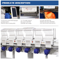 Nouvelle machine à broder ZHIYU informatisée à 6 têtes et 9 aiguilles, zone de travail automatique de 400*450 mm, moteur haute efficacité 1200 tr/min, pour usage domestique