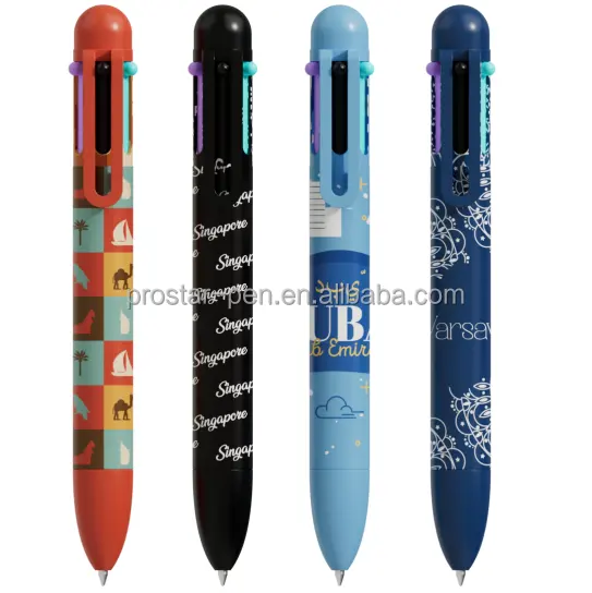 مجموعة الهدايا التذكارية بستة ألوان قلم نقل الحرارة طباعة الشعار على الأسطوانة حزمة مخصصة