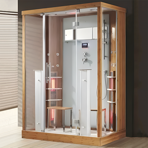 Sauna Portátil de Lujo <span class=keywords><strong>Jing</strong></span> En para 2 Personas, con Infrarrojos Lejanos, de Madera Maciza de Hemlock, con Ducha, Control Inteligente, Vapor Húmedo/Seco - Product Image 4