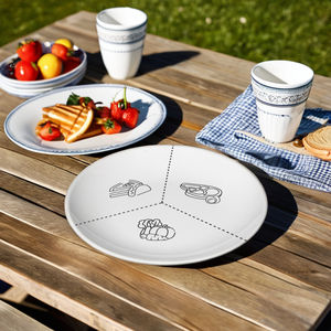 Plato de plástico ecológico para porciones de diabetes con secciones divididas para una alimentación saludable y dieta bariátrica Dieta macro - Product Image 1