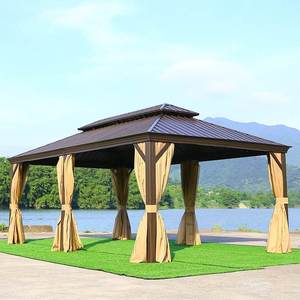 Gazebo modulaire d'extérieur en acier, pavillon de jardin sur mesure pour projets paysagers, hôtels de villégiature et villas privées - Product Image 3