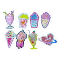 Série d'été : Coque de téléphone portable DIY à paillettes liquides effet crème glacée et pop-corn, thème animaux/licornes, avec poudre décorative et pin's