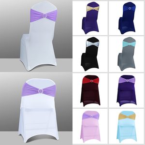 Fascia per sedie in poliestere elasticizzato Premium + Spandex con decorazione ad arco-decorazioni per banchetti per feste di nozze