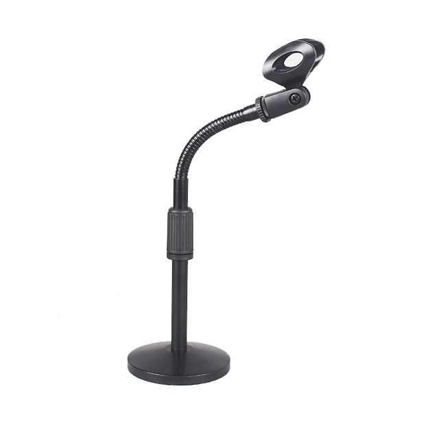 Direct Selling Lift Metal Universal Display Desktop Microphone Stand Multiple Weighted Disc Microphone Stands