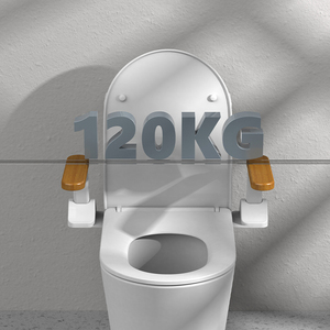 HEXU Massivholz Toilettenstützgriff ohne Bohren, klappbar, pulverbeschichtet, Sicherheitsgriff für Senioren, Schwangere, Toilettenhilfe für zu Hause - Product Image 3