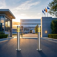 Bolardo Reflectante de Acero Inoxidable Anticolisión, Barrera de Seguridad para Carreteras Urbanas y Protección de Advertencia en Estacionamientos