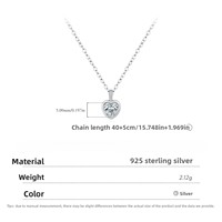 Collier en argent sterling 925 avec pendentif cœur coréen délicat en zircon pour femme, bijoux fins, vente en gros