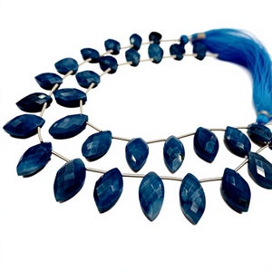 Opale bleue naturelle, forme briolette marquise, perles de 15 à 18 mm, vendues par brin de 8 pouces de long. - Product Image 1