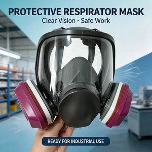 Masque respiratoire industriel intégral, masque en caoutchouc à étanchéité sécurisée, compatible avec les cartouches filtrantes 2097, 7093CM, A1B1E1K1, <span class=keywords><strong>P3</strong></span> - Product Image 5