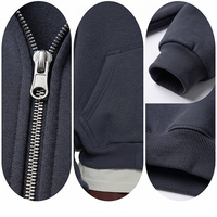 Cenloong Vente en gros Vêtements pour hommes Veste à capuche zippée en molleton bouclette coupe ample et carrée à épaules tombantes