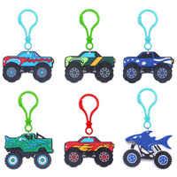 Porte-clés mousqueton en caoutchouc/plastique personnalisé avec logo 2D/3D en forme de monster truck, idéal pour la décoration souvenir ou comme clip de sac cadeau