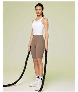 قميص رياضي نسائي بدون أكمام خفيف الوزن وقابل للتنفس مصنوع من السباندكس/النايلون بياقة دائرية للتدريب واليوجا - Product Image 6