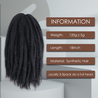 Cheveux synthétiques Nina de 18 pouces pour tresses Mali, cheveux crépus Kanekalon, tresses afro crépues Marley, tresses cubaines Marley