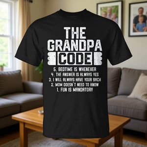 T-shirt The Grandpa Code, cadeau amusant pour grand-père, pour papa, fête des pères - Product Image 3