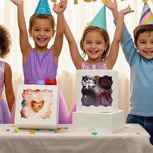 กล่องกระดาษแข็งสีขาว B681กล่องคุกกี้ทรัฟเฟิลช็อกโกแลตบรรจุภัณฑ์เบเกอรี่ขนาดเล็กที่มีหน้าต่างบรรจุภัณฑ์กล่องขนมโดนัทสบู่บราวนี่ - Product Image 3