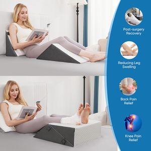 เมมโมรี่โฟมพับได้อเนกประสงค์สำหรับอ่านแบบพับได้หมอนลิ่มสำหรับหลังการผ่าตัด<span class=keywords><strong>บวม</strong></span>ขาลิ่มที่<span class=keywords><strong>หัว</strong></span><span class=keywords><strong>เข่า</strong></span> - Product Image 4