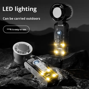 Hoge snelheid turboventilator met LED-verlichting, oplaadbare draagbare handventilator, LED-display, opvouwbare persoonlijke koelventilator - Product Image 1