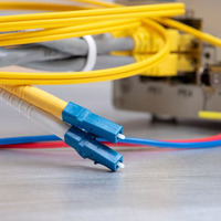 SC/APC SC/APC Kabel Patch Serat Optik Mode Tunggal Berlapis Baja Jumper Optik SIMPLEX 9/125um OS1/OS2 Kompatibel LSZH Putih 3m Modem