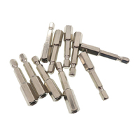 Tige de connexion M6 de 50 mm pour accessoires d'outils électriques avec tige de 6,35 mm, adaptateur hexagonal pour perceuses et polisseuses