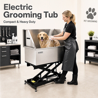 ALFAPET AP-911S MINI Baignoire de toilettage pour animaux de compagnie, Piscine de bain pour chiens, Baignoire de douche pour chiens, Baignoire pour animaux, Baignoire de toilettage pour animaux avec élévateur électrique