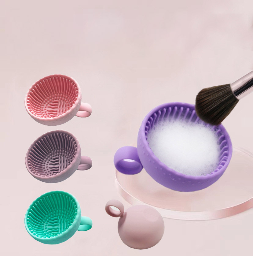 Silicone Makeup Brush Cleaner Tool Brush Cleaning Pad Makeup Brush Scrubber Washing Bowl