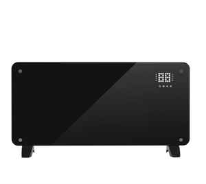 Máy sưởi đối lưu điện 2000W điều khiển kỹ thuật số WiFi, có bánh xe di động dễ lắp đặt, tấm kính đen, dùng cho sân hiên - Product Image 1