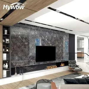 Modern Flexible 3D Water Ripple Big Marble Wood Veneer Wall Panel Bamboo Charcoal Board For Apartment Home Decor