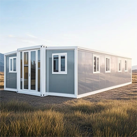 Maison conteneur moderne de luxe de 20 pieds à double aile extensible, préfabriquée, modulaire, pliable, portable, pour bureau ou villa
