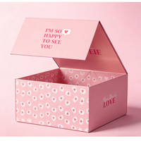 Boîte Cadeau Vêtement Rose Personnalisée Pliable en Carton Rigide de Haute Qualité, Emballage de Luxe