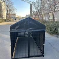 Cage pour chien de soudage noir de haute qualité stylo de jeu pour chien maison durable pour animaux de compagnie avec remise de prix