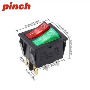 Interruptor basculante Pinch KCD3 de 6 pines y 2 posiciones DPST con luz indicadora roja para planchas eléctricas y calentadores de aceite - Product Image 3