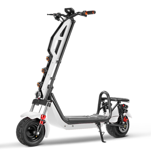 Trottinette électrique tout-terrain 1000W, moteur sans balais, double suspension, siège, batterie lithium, contrôle par application, bleue - Product Image 5