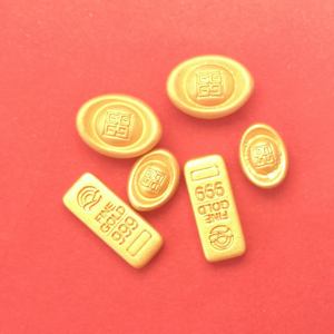 Oggetti in miniatura accessori per la decorazione della <span class=keywords><strong>casa</strong></span> delle bambole oggetti di scena per soldato Mini mattoni dorati in resina di Yuanbao - Product Image 1