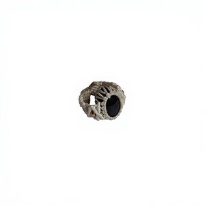 Skeleton Pattern Cocktail <b>Ring</b> With Onyx Stone 925 Silver Bezel Setting Bohemia Style Unisex Everyday Wear - Product Image 1