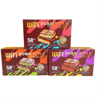 Chocolat artisanal exotique de Dubaï en gros, barre de chocolat de haute qualité au goût de pistache, aliment solide avec ingrédients à base de noix, chocolat sucré