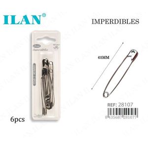 ILAN Imperdibili 65Mm 6 Pezzi Spille di Sicurezza per Abbigliamento - Product Image 1
