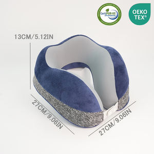 Oeko-tex GOTS grosir cetak Logo kustom bantal perjalanan busa memori pola berbeda bantal perjalanan untuk bantal leher pesawat - Product Image 2