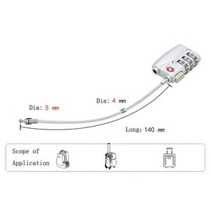 TSA719 <span class=keywords><strong>Cable</strong></span> de alta calidad 3 Candado de combinación digital Aprobado por La TSA Candado de viaje Candado aduanero - Product Image 3