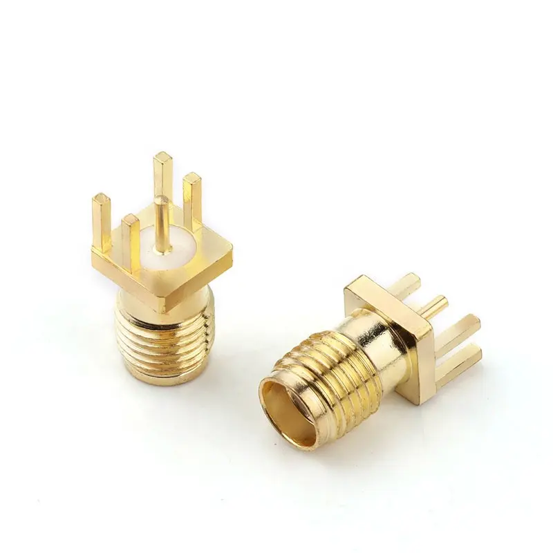 Loại S-MA Jack Nữ 180 Độ Dọc Dip SMA-KF Một Phần Pin 1.7Mm Đầu Nối Đồng Trục RF