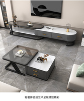 Table basse en pierre, salon, usage domestique, nouveau modèle 2026, table à thé de luxe léger